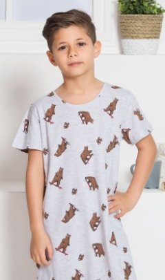 Dětská noční košile s krátkým rukávem Medvědi Kalhoty, baggy, nasrávačky - Chlapecké noční košile