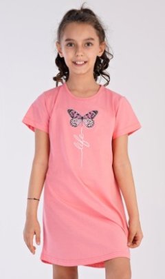 Dětská noční košile s krátkým rukávem Motýl Pyžama a župany - Děti - Holky - Dívčí noční košile - Dívčí noční košile s krátkým rukávem