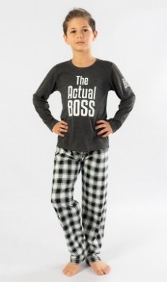 Dětské pyžamo dlouhé Actual boss - chlapecké Kalhoty, baggy, nasrávačky - Chlapecká pyžama - Chlapecká pyžama s dlouhým rukávem