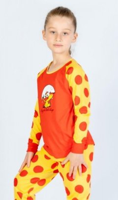 Dětské pyžamo dlouhé Malé kuře Pyžama a župany - Děti - Holky - Dívčí pyžama - Dívčí pyžama s dlouhým rukávem