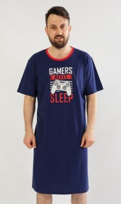 Pánská noční košile s krátkým rukávem Hra Muži - Pánské noční košile - Nadměrné pánské noční košile