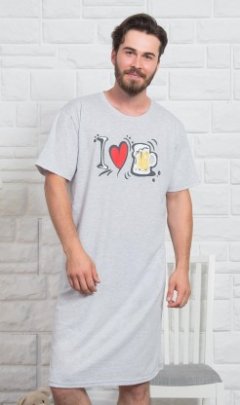 Pánská noční košile s krátkým rukávem I love beer 2