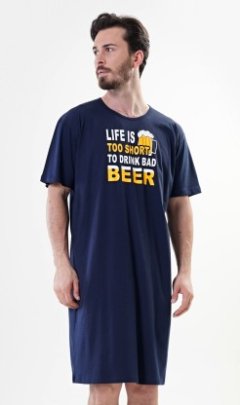 Pánská noční košile s krátkým rukávem Life is beer 1