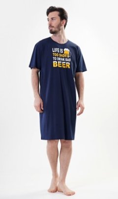 Pánská noční košile s krátkým rukávem Life is beer 3