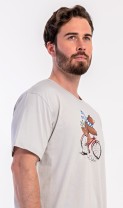 Pánská noční košile s krátkým rukávem Méďa na kole 5