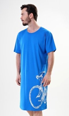 Pánská noční košile s krátkým rukávem Velké kolo Kalhoty, baggy, nasrávačky - Muži - Pánské noční košile - Nadměrné pánské noční košile