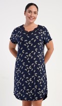 Dámská noční košile s krátkým rukávem Butterflies - Nadměrné dámské noční košile