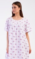 Dámská noční košile s krátkým rukávem Vanda - Nadměrné dámské noční košile