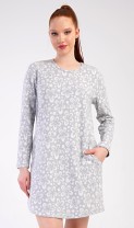 Dámské domácí šaty s dlouhým rukávem Flowers