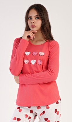 Dámské pyžamo dlouhé Valentýna - Dámská pyžama s dlouhým rukávem