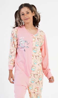 Dětský overal Sovičky - Dívčí pyžama s dlouhým rukávem
