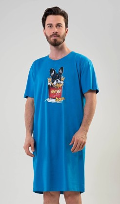 Pánská noční košile s krátkým rukávem Bulldog - Pánské noční košile