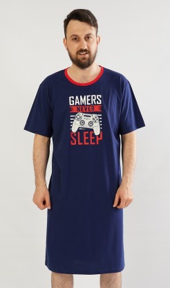 Pánská noční košile s krátkým rukávem Hra - Nadměrné pánské noční košile