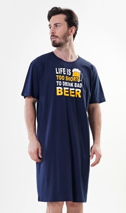 Pánská noční košile s krátkým rukávem Life is beer - Pánské noční košile